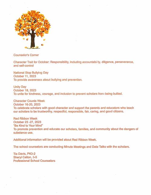 News from our Counselors